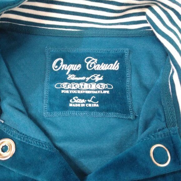 Onque Casuals Elements of Style Velour Jacket Large Snap Fasten Casual Comfort - Picture 3 of 10